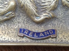 Small Brass Trinket dish *See, Speak, Hear No Evil Monkeys*◾Enamel Ireland Mark