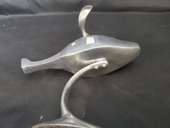Vintage Modernist Metal & Capiz-Shell Helicopter Sculpture