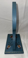 Vintage Norwegian Hand Painted Rosemaling Blue Wood Banana Holder Signed Norsk