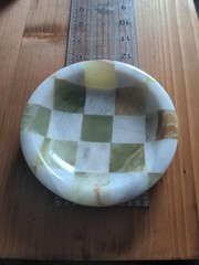 Catch All Stone Checkerboard 5″ Round Small Splicing Mosaic Tray Edc