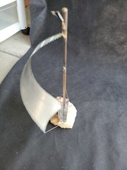 DeMott Vintage Metal Sailboat Sculpture Onyx base 15″ Signed Mirrored Finish