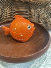 Hummel Goebel West Germany Orange Fish Salt Dish Jam Condiment Dish S1 Goldfish