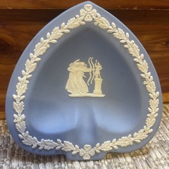 Wedgwood Jasperware Blue Heart Shaped Trinket Jewelry Dish