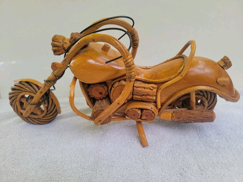 Unique Handmade Entirely of Wood & Wooden Vines Motorcycle. Chopper Nicely Made