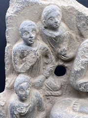 Un Touch Ghandharan Art Ghandhra Teaching Buddha Schist Stone Sculptures Panel