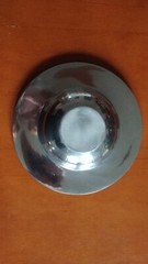Yair Emanuel Red Enamel & Cast Aluminum Bowl Pomegranate Design Signed