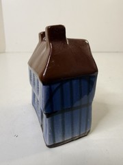 RARE Mudlen End Studio Felsham Suffolk Pottery Miniature Timbered House BLUE 13B