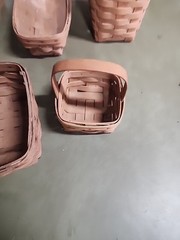 LOT OF 5 ASSORTED LONGABERGER BASKETS VARIOUS SHAPES SIZES 1980s CHEAP L$$K