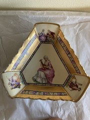 Antique German Beautifully Decorated Lovers Story Dish