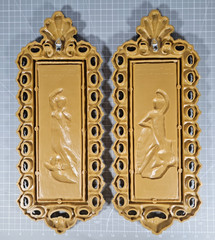 Vintage 1976 Pair of HOMCO Wall Hangings 7410 Made in USA A DART IND. 19″ X 7.5″