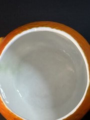 3 Vintage Porcelain Orange Peel Cup, Pitcher And Bowl Germany Japan -1 Chip