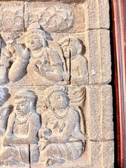 Framed Borobudur Temple Museum Replica Volacanic Stone Queen Maya Buddha