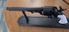 White-Black Decorative Metal Western Revolver Shaped Ornament With Display Stand
