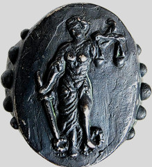 300 BC Ancient Roman Silver Ring Lady Justice goddess moral force in judicial