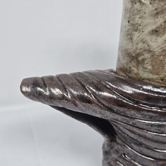 Handmade Studio Pottery Sculptural Vase Textured Brutalist Stoneware Art Vessel