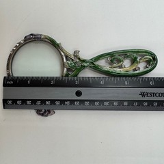 Art Nouveau Style Handheld Magnifying Glass Floral Rhinestone Enamel Rose Decor