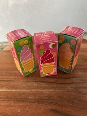 (3) 70s Vintage Avon Lip Pomade Ice Cream Cone Cherry, 2 Strawberry New with Box