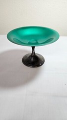 1958 VTG Reed and Barton enameled silverplate modernist tazza