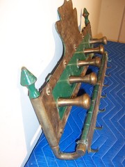 Unusual Heavy Handmade Brass & Steel Dutch Style Coat Kitchen Tack Wall Rack 23″
