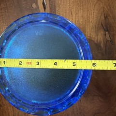 Goebel Heavy Crystal Cobalt Blue Bowl With Carousel Animals EUC
