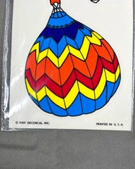 Vintage 1980s Decorcal Window Stickers Decals Hot Air Balloon Rainbow, Sheets x2