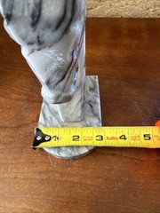 Vintage Pair Carved Stone Marble Horse Head Book Ends Mexico Felt Bottoms