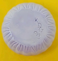 Vintage Ceramic Pottery Trinket Dish Bowl Planter Ombré Blue Paint Signed 1993