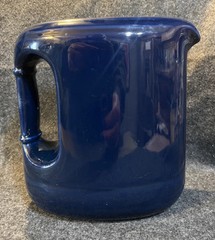 Vintage 1940s Cobalt Blue Ceramic Refrigerator Pitcher Art Deco Style