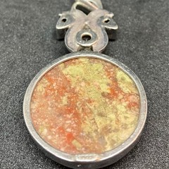 Dragon Blood Jasper And Gemstone Sterling Silver Pendant