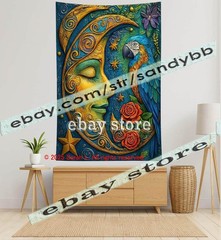 Raven Rose Gothic Tapestry 3D relief look Wall Art dark decor 39X59 in