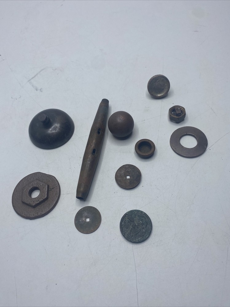 Metal Detector Finds Lot Brass? Copper? Washer Knob Parts Pieces Eagle MK