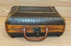 Unbranded Vintage Women’s Wooden Rectangle Hinged Purse Home Display Decor