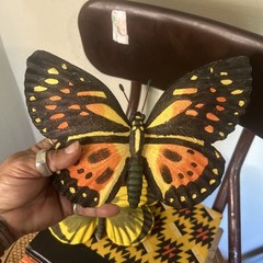 Vintage Butterfly Set Wall Hangings Imports Inc Resin 2006 Heavy Monarch Yellow