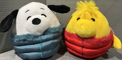Squishmallows Snoopy Brown Christmas Peanuts Gang Plush Football Vest Woodstock