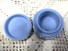 Vintage Wedgwood Small Jasper Ware Blue/White Ring Box-Lovely