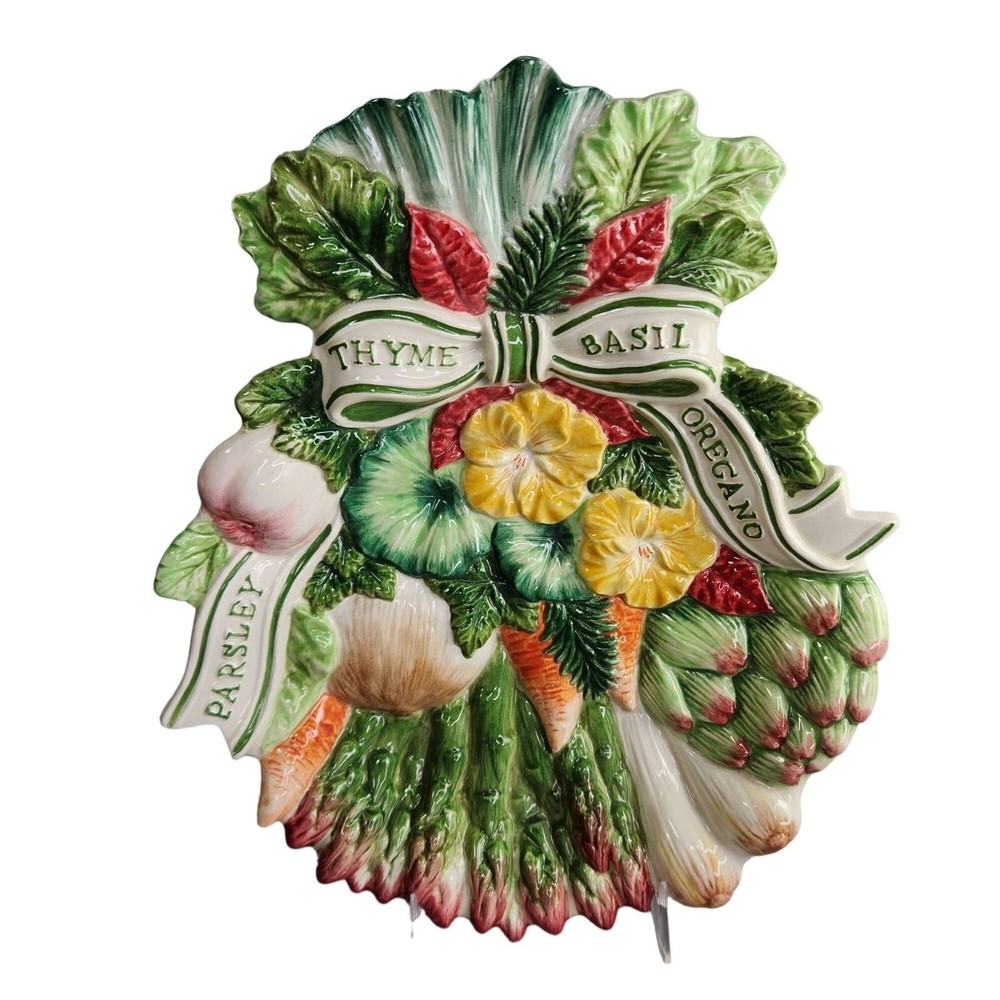 Fitz and Floyd Herb Garden Thyme Basil Parsley Canape Serving Plate Wall Decor