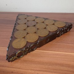 Vintage British Penny Coin Coaster Tray – Pre-Decimal 1930s 1940s Treen