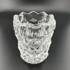 Fostoria American Cube Clear Glass Toothpick Holder Manganese Glow Vintage