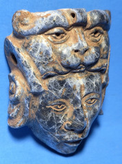 PRE-COLUMBIAN MAYAN STONE DIGNITARY MASK PENDANT