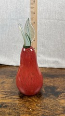 Hand Blown Art Glass Fruit With Stem Unmarked