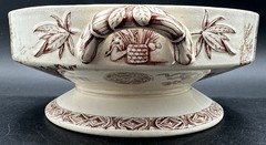 Antique 1878 Aesthetic Transferware Footed Bowl Ridgway Sparks & Ridgway Yeddo