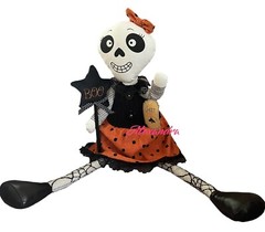26” Halloween Skeleton Doll Weighted Bottom Shelf Sitter BOO, Day Of The Dead