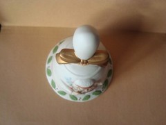 Vintage 1990’s Bisque Porcelain SANTA CHECKING HIS LIST Christmas 6 1/2″ BELL