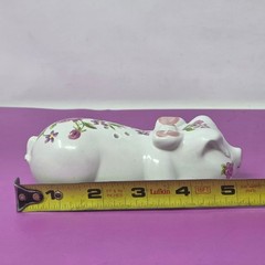 2 Vintage Pig Floral Potpourri Ceramarte Made In Brazil Avon 1978