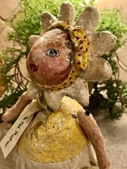 Penny McAllister 2007 Folk Art “Petal Pusher” Paper-Mache Bobblehead Figure