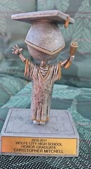 Bobblehead, Graduation,College,High School,paperweight, Metal,pre-owned