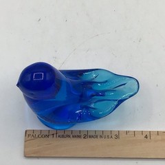 Hand Blown Art Glass Bluebird Of Happiness Signed By Leo Ward