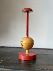 Antique Hat Wig Stand Painted Flapper Lady Girl – ART DECO possibly German 20s