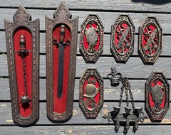 Lot 8 Vintage Homco Medieval Wall Plaques Spanish Conquistador MCM Decor USA