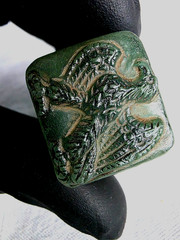 300 BC Authentic Ancient Roman hololith Ring Engraved Gemstone Depict Eagle